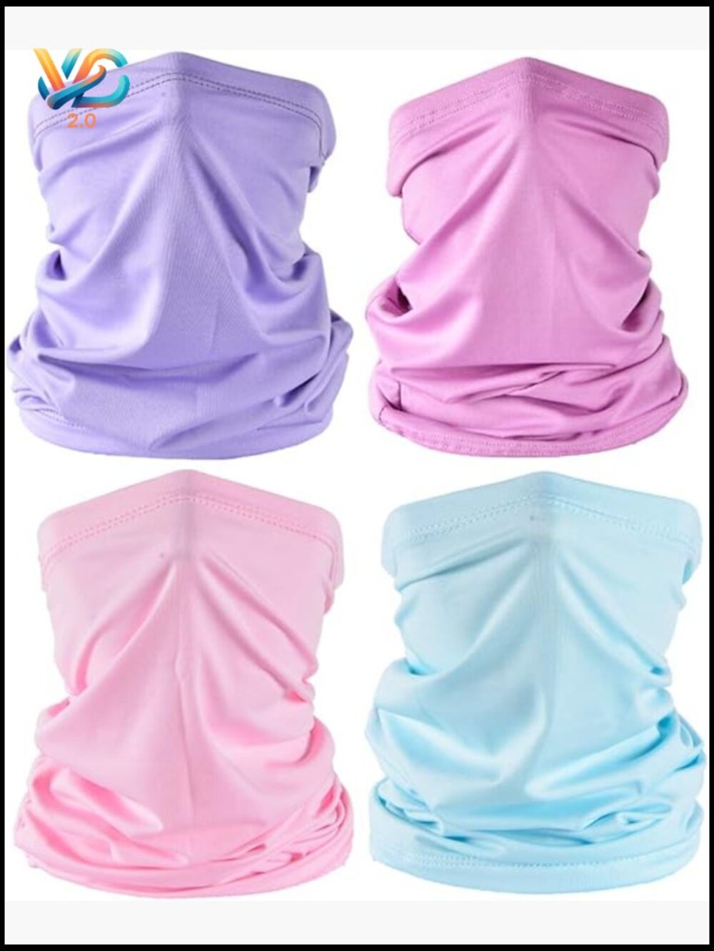 UV Neck Gaiter Mask 4 Pack Windproof Bandana Balaclava for Running Fishing